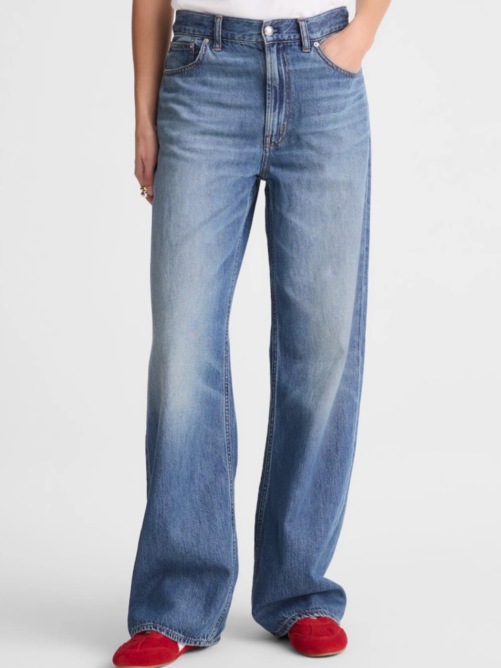 Madewell The Low-Slung Baggy Jean in Airy Denim Pickett Wash Size 27
